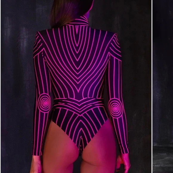 NWoT Badinka Maxima Pink Serious Bodysuit - Picture 2 of 6